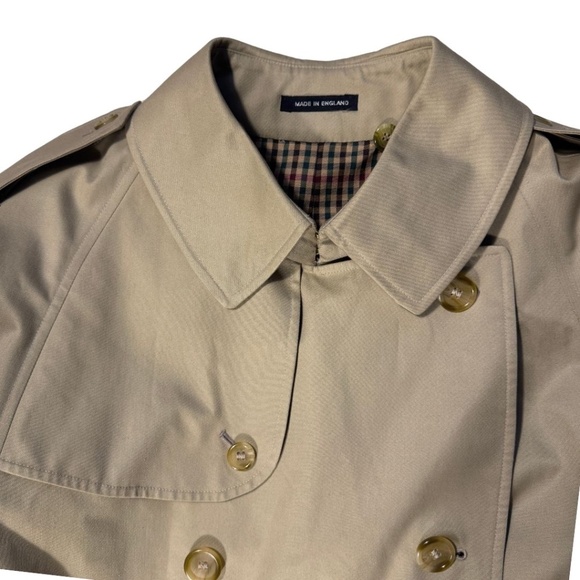 Vintage Unisex Men's Stollerys Trench Coat Made in England  Check Lining S42 - Picture 3 of 16